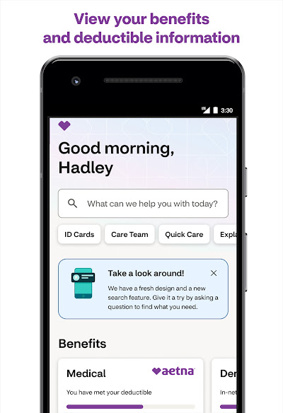 Aetna Health app screenshot 1